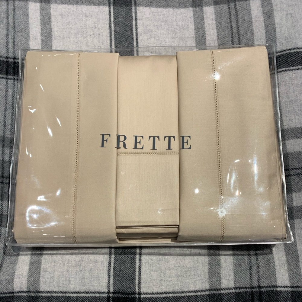 FRETTE MONZA KING 4 PIECE SHEET SET SATEEN SAND